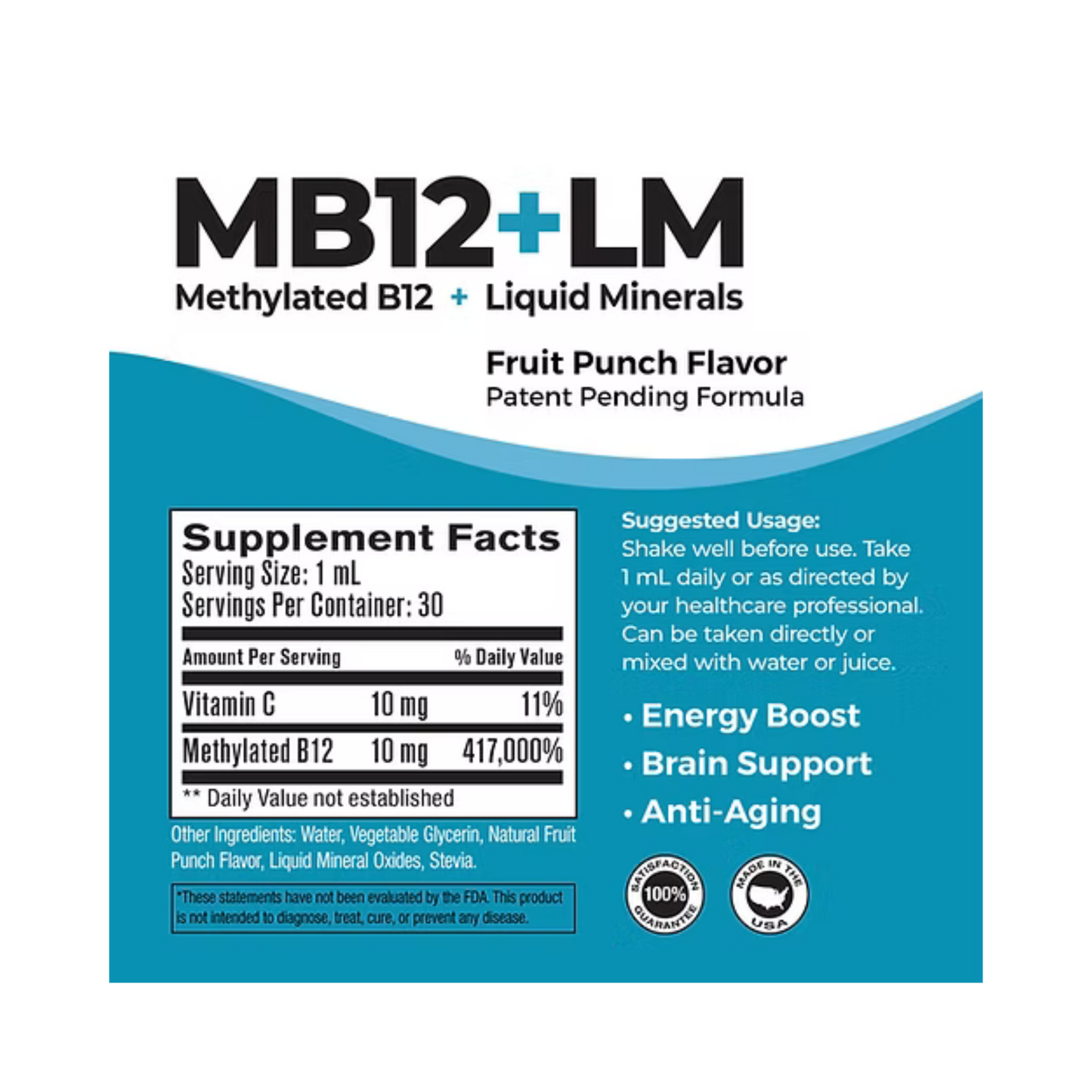MB12+LM - Methylated Vitamin B12 with Liquid Mineral Oxide