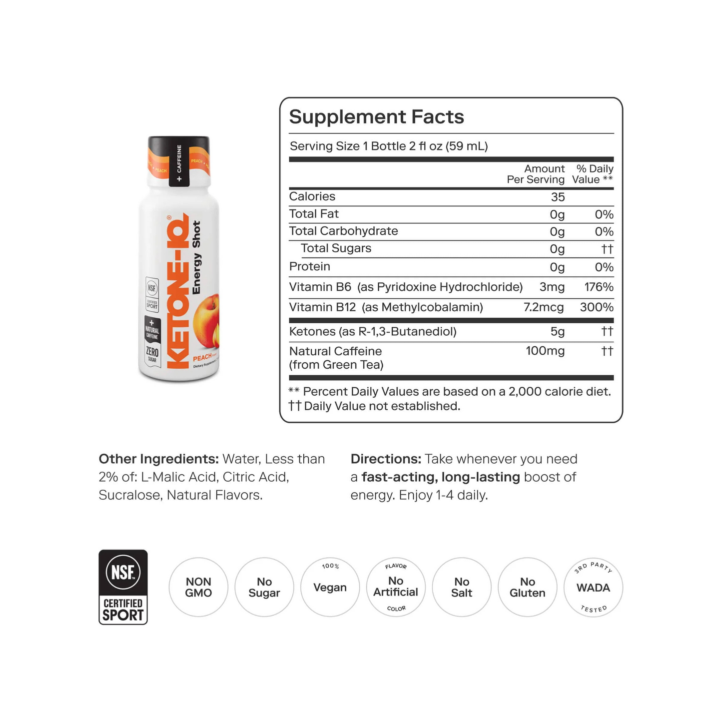 Energy Shot - Zero Sugar with Caffeine (Raspberry Lemonade) 2 oz.