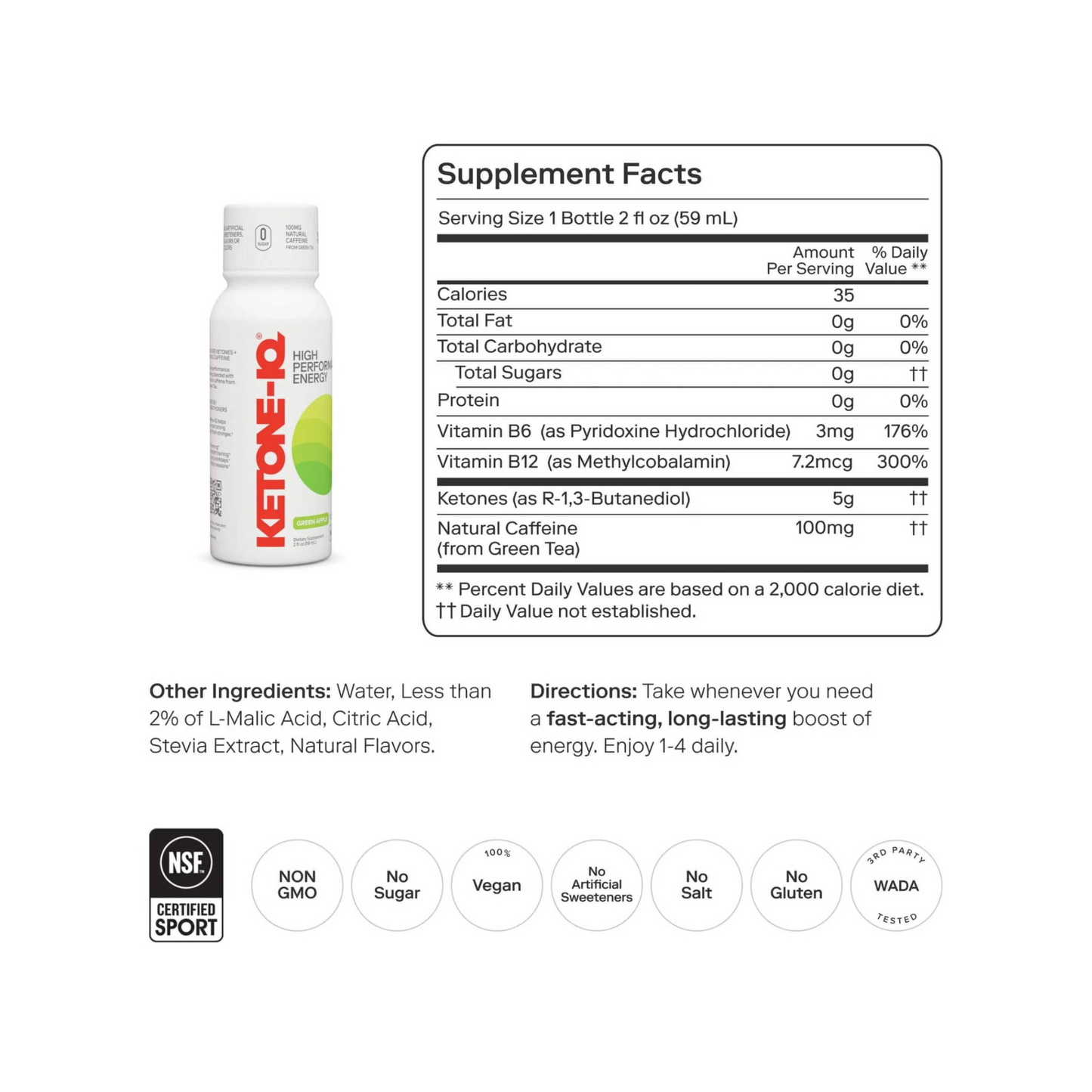 High Performance Energy (Green Apple)  2 oz. shot