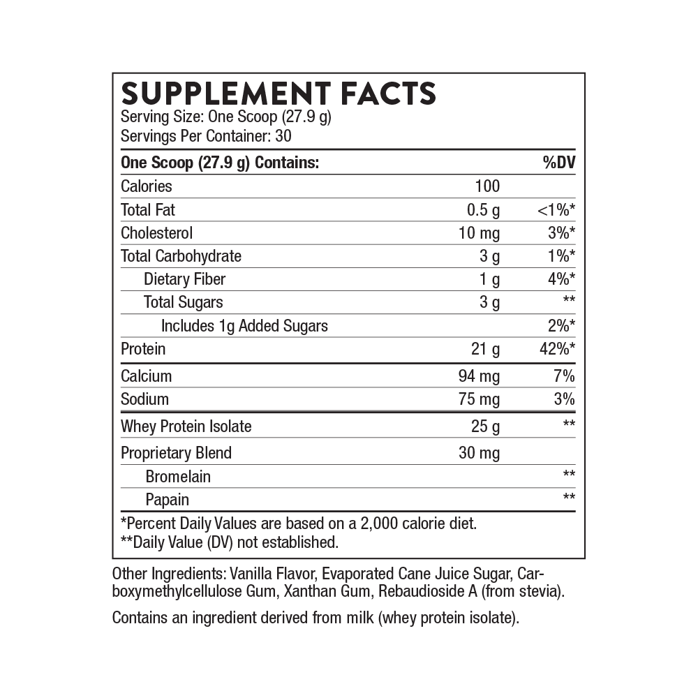 Whey Protein Isolate - Vanilla